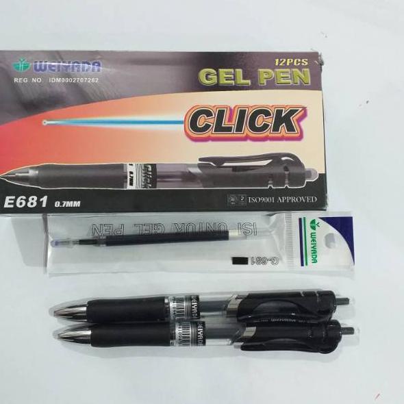 

12PcWeiyada Gel E681 Pulpen hitam dan biru 한국