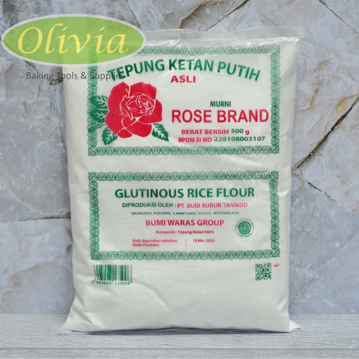 

cs777vv Tepung Ketan/Glutinous Rice Flour Rose Brand (Kemasan Ekonomis) 500Gr Da01D100