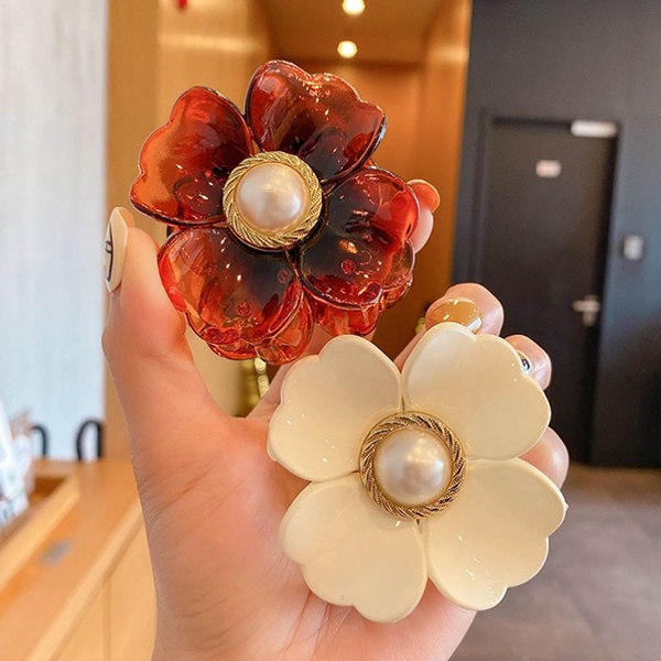 jepit rambut bunga flower pearl hairclip jje076 (1e3)