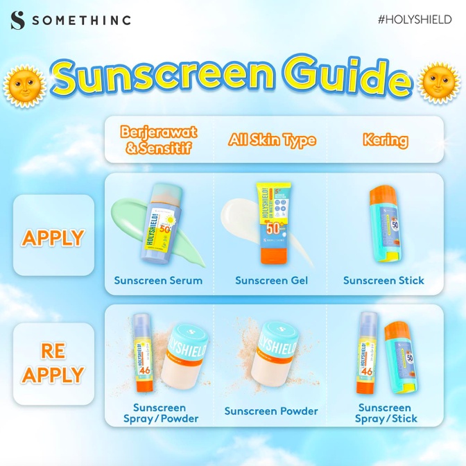 SOMETHINC Holyshield Sunscreen SPF 30 / 50 | Stick Shake Mist Comfort Corrector Serum Mineral Blur Powder