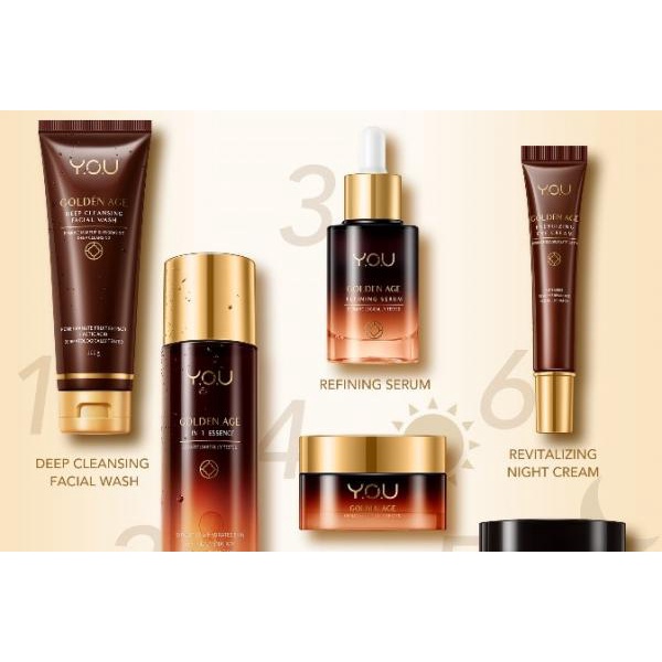YOU Golden Age Series | Y.O.U Skin Care Facial Wash | Essence | Eye Cream | Day Cream | Night Cream