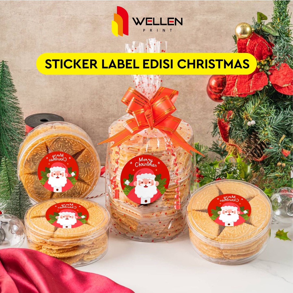 

WELLEN PRINT - Cetak Sticker label Stoples Hampers Christmas / Print custom Stiker lebel Bulat Toples Cookies Parcel Natal Gift Kado