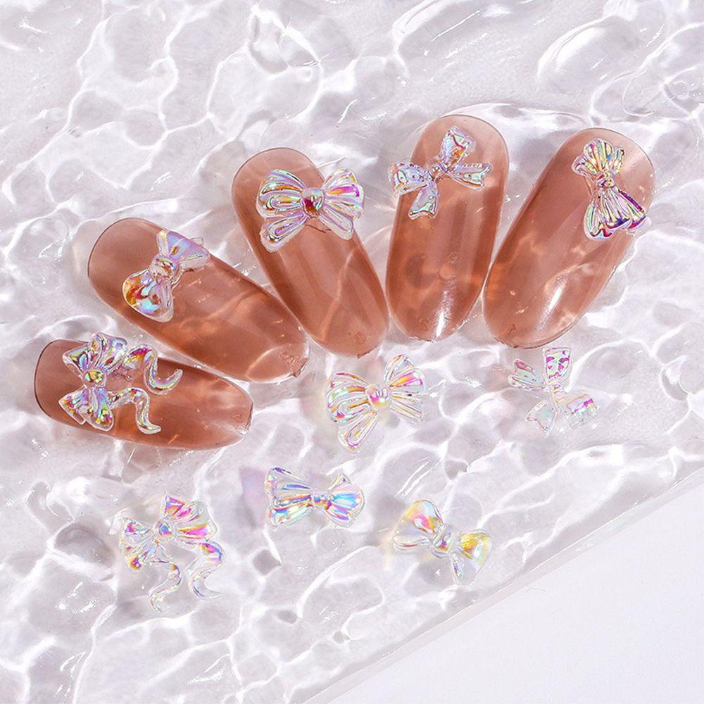 Mxbeauty Kupu-Kupu Aurora Nail Art Dekorasi Lucu Glitter Bunga Mixcolor Ikatan Simpul Ornamen Pesona Kuku