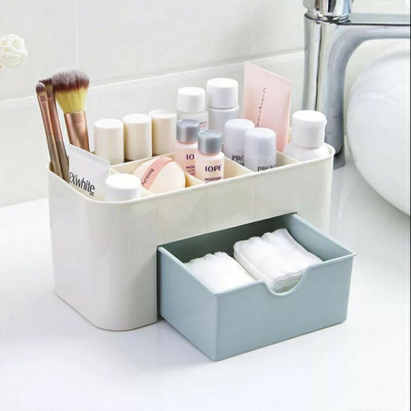 RAK KOSMETIK PLASTIK PP STORAGE BOX MAKEUP BRUSH KOTAK PERHIASAN SERBAGUNA LACI MAKEUP COSMETIC BOX