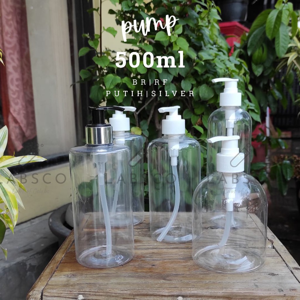 Jual Botol PUMP BR RF 100ml 250ml 500ml 1000ml PET plastik pompa 100