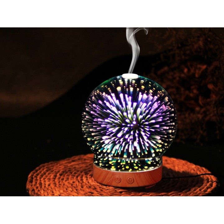 Humidifier 3D-05 Glass Circle Light Essential Oil Aroma Diffuser 100ML