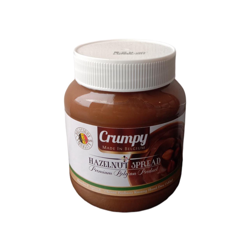 

CRUMPY HAZELNUT SPREAD PREMIUM BELGIAN PRODUCT 400 GR / OLESAN BERBASIS KACANG HAZEL DAN COKELAT