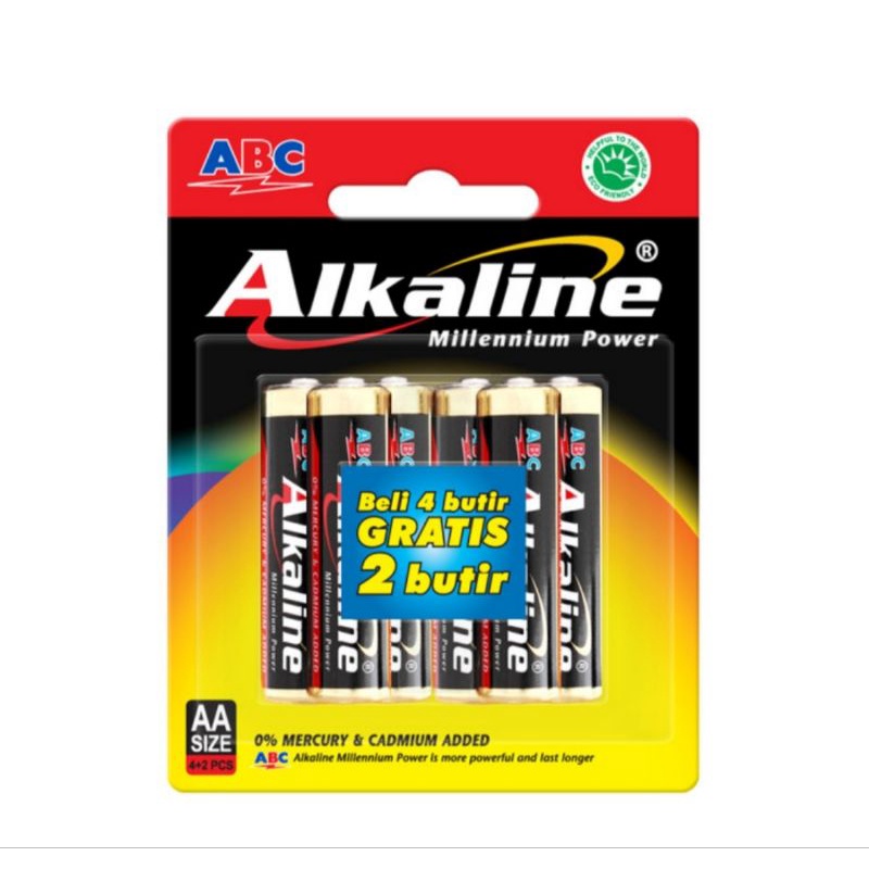 Baterai ABC Alkaline AA isi 6
