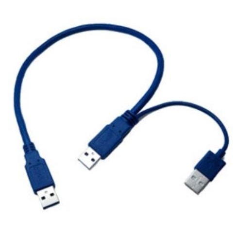 Usb-a 3.0 male to 2 Usb3.0 male splitter cabang cable nyk 5Gbps for hdd ssd enclosure