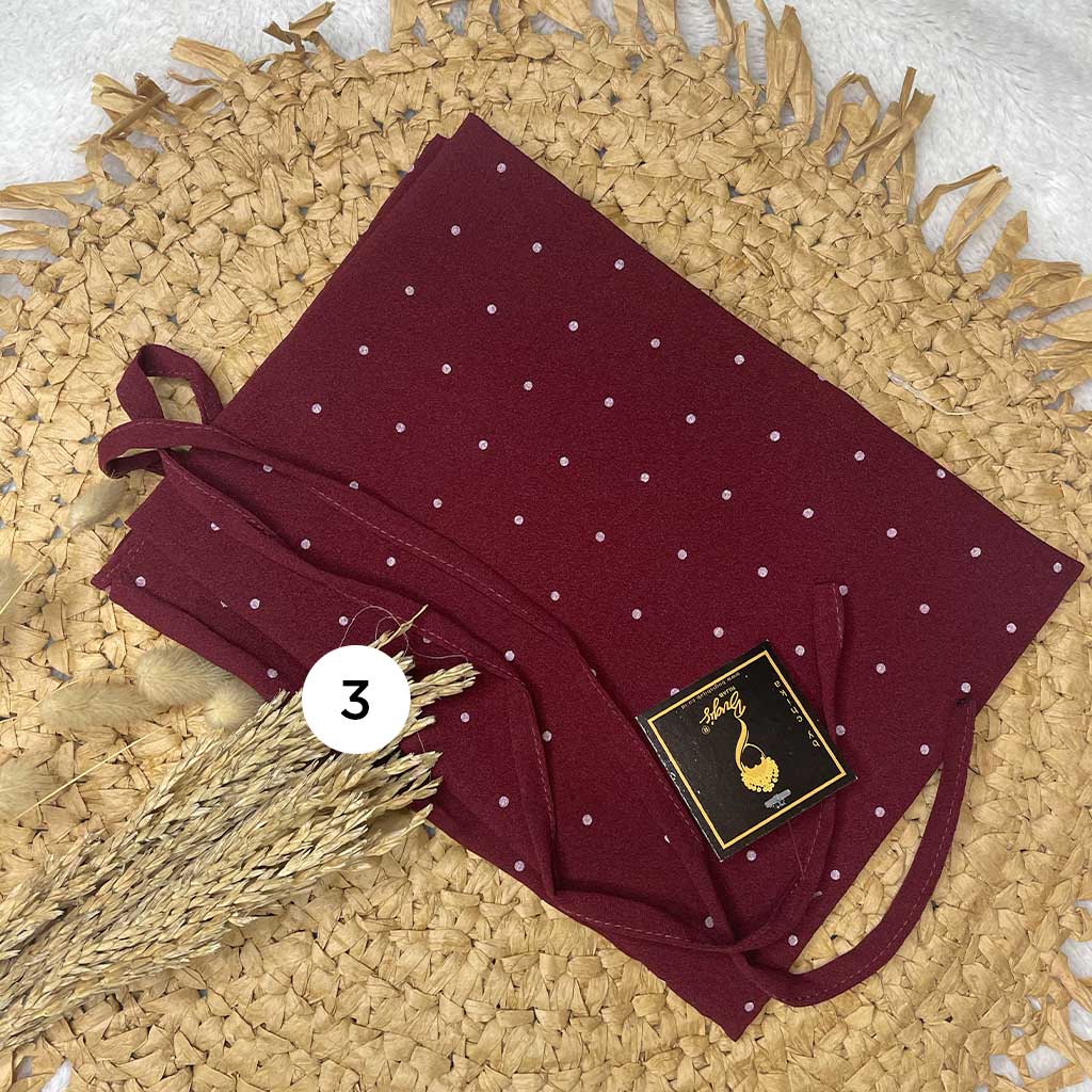 Bugis Hijab - Bergo Maryam Motif Polkadot - Ukuran L - Bergo Instan-3. Maroon