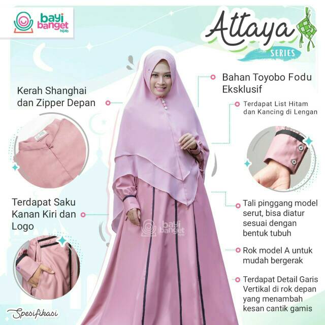 Gamis Ibu Attaya Series Couple Family Set Toyobo Fodu by BBH Bayi Banget Hijab