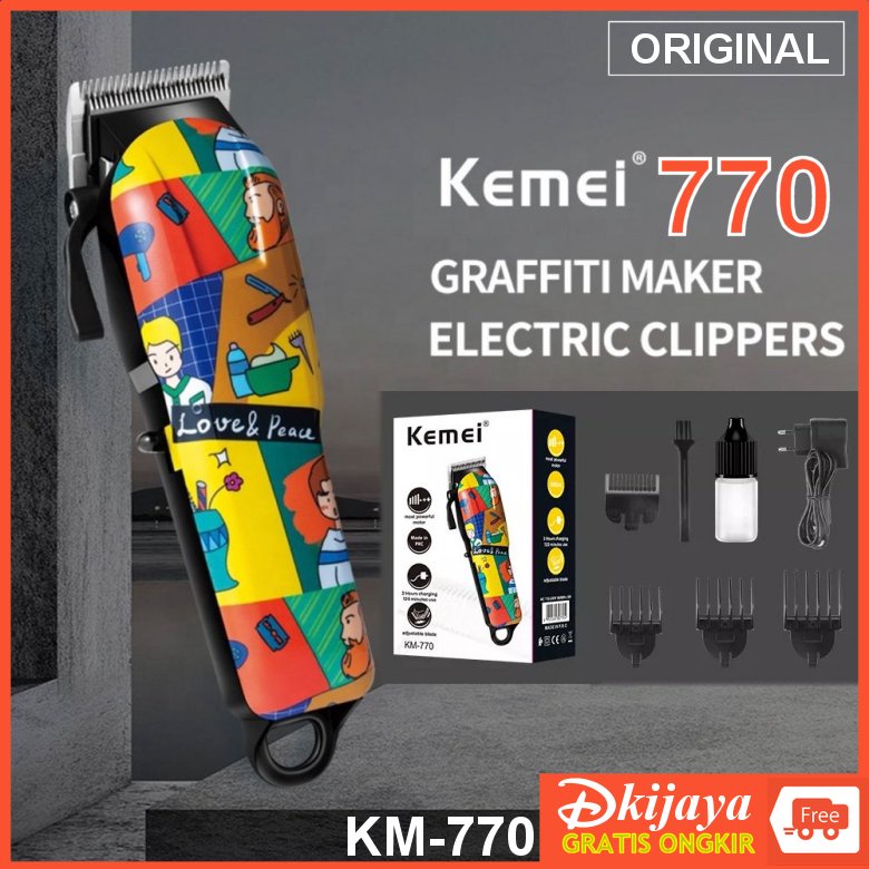 Kemei 770 Grafiti Original Alat Cukur Rambut Hair Clipper KM-770 KM770