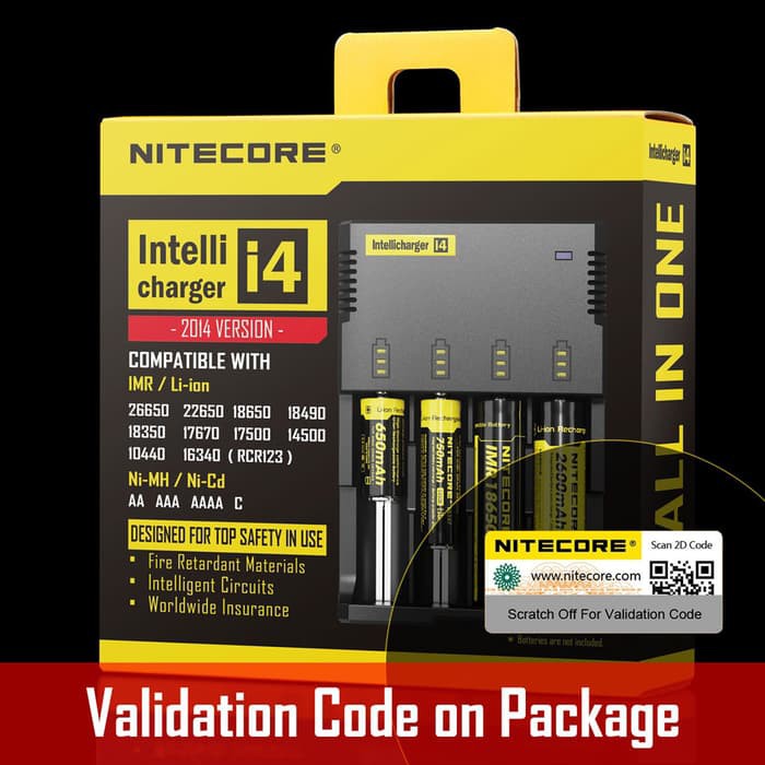 Nitecore I4 Intellicharger Universal Battery Charger 4 Slot