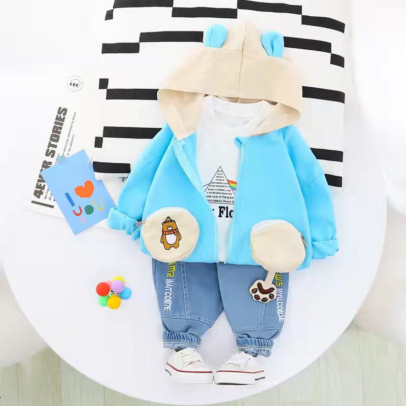 1thn-5thn SETELAN HOODIE 3IN1 BAJU ANAK LAKI LAKI  SKU0029