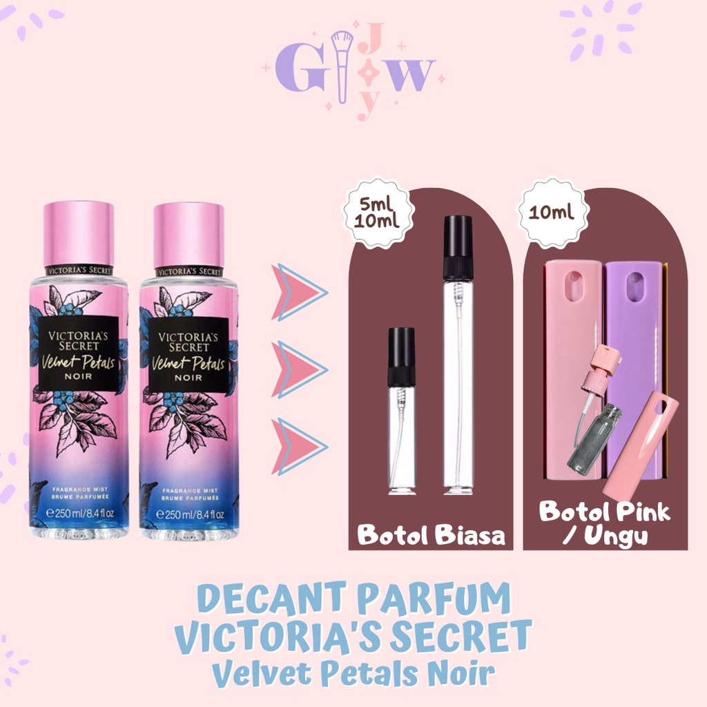 VICTORIA'S SECRET (Decant Parfum) Velvet Petals Noir Body Fine Fragrance Mist VS parfum badan tubuh wangi tahan lama murah bpom share in jar bottle harum seharian