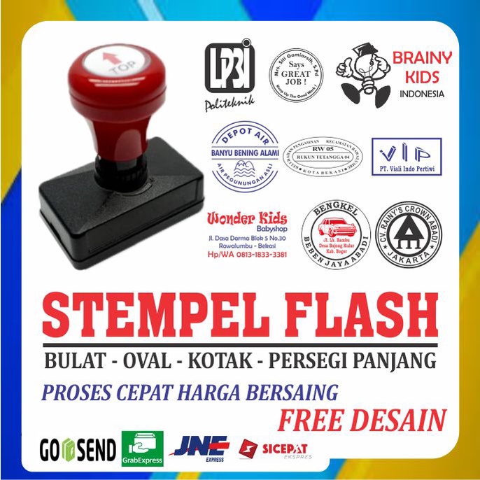 

STEMPEL FLASH OTOMATIS | MURAH | FREE DESAIN | CEPAT | KUALITAS