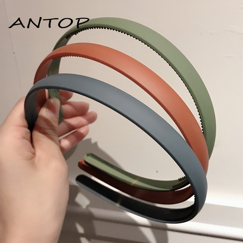 Headband Model Lebar Bahan Plastik Warna Permen Aksesoris Mode ANTOP