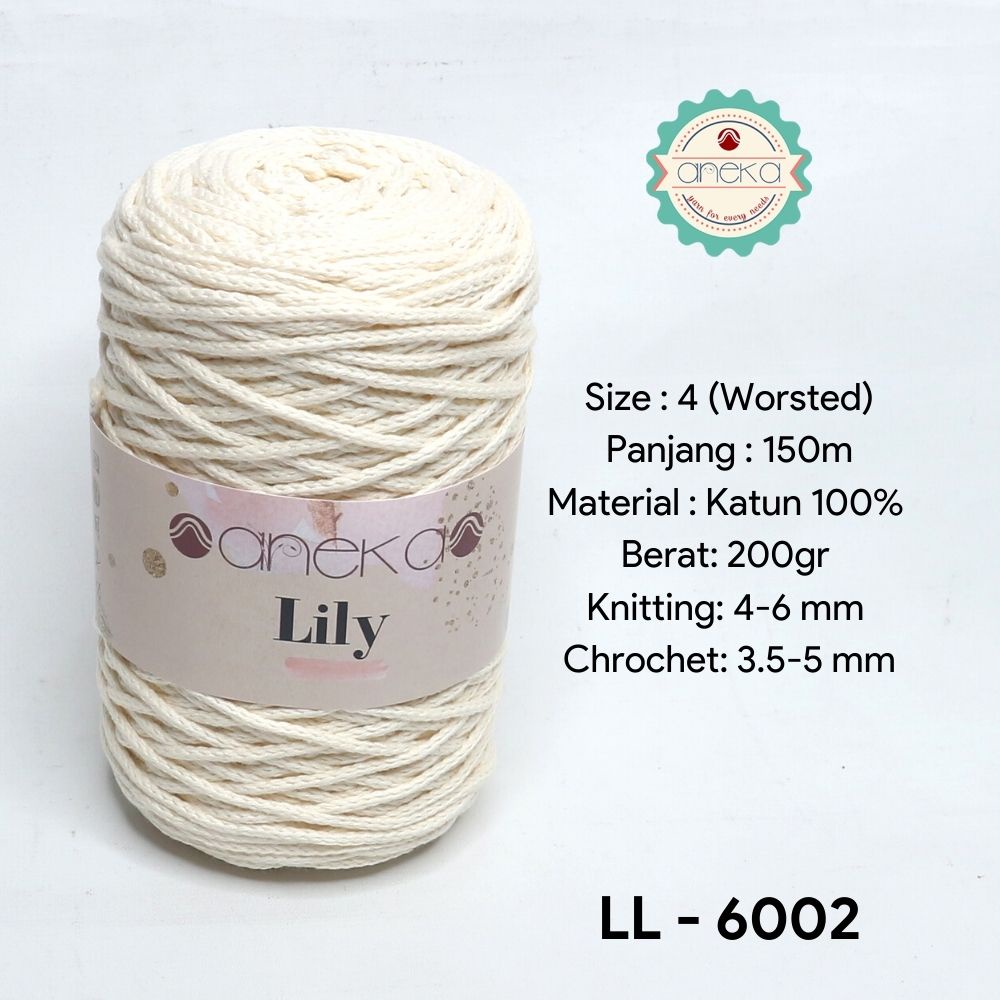 Benang Rajut Lily / Lili / Tambang / Macrame Cotton Rope Yarn - 6002