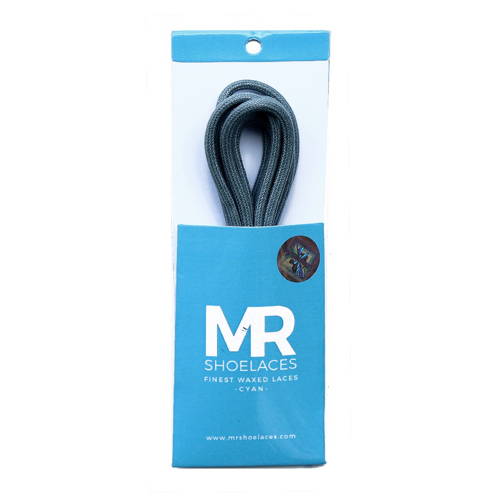 MR Shoelaces RD28 Cyan (Sian) Tali Sepatu Lilin 2-3mm Bulat Round 50cm 60cm 70cm 80cm 90cm 100cm 120cm 150cm (Waxed Laces) - Premium Shoelace