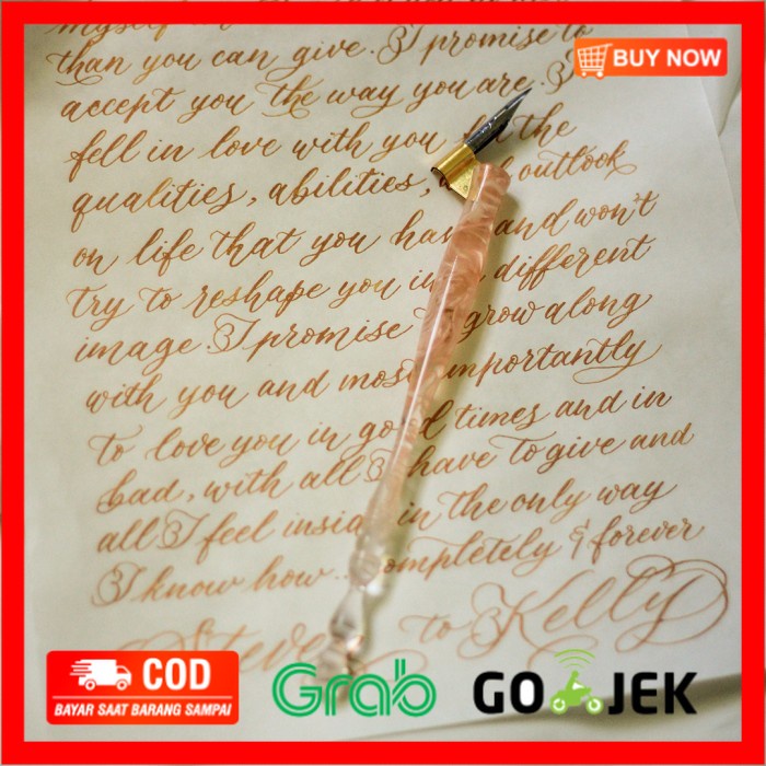 

(BISA COD) Oblique Holder Resin Pink | Calligraphy | Pen Holder | pena