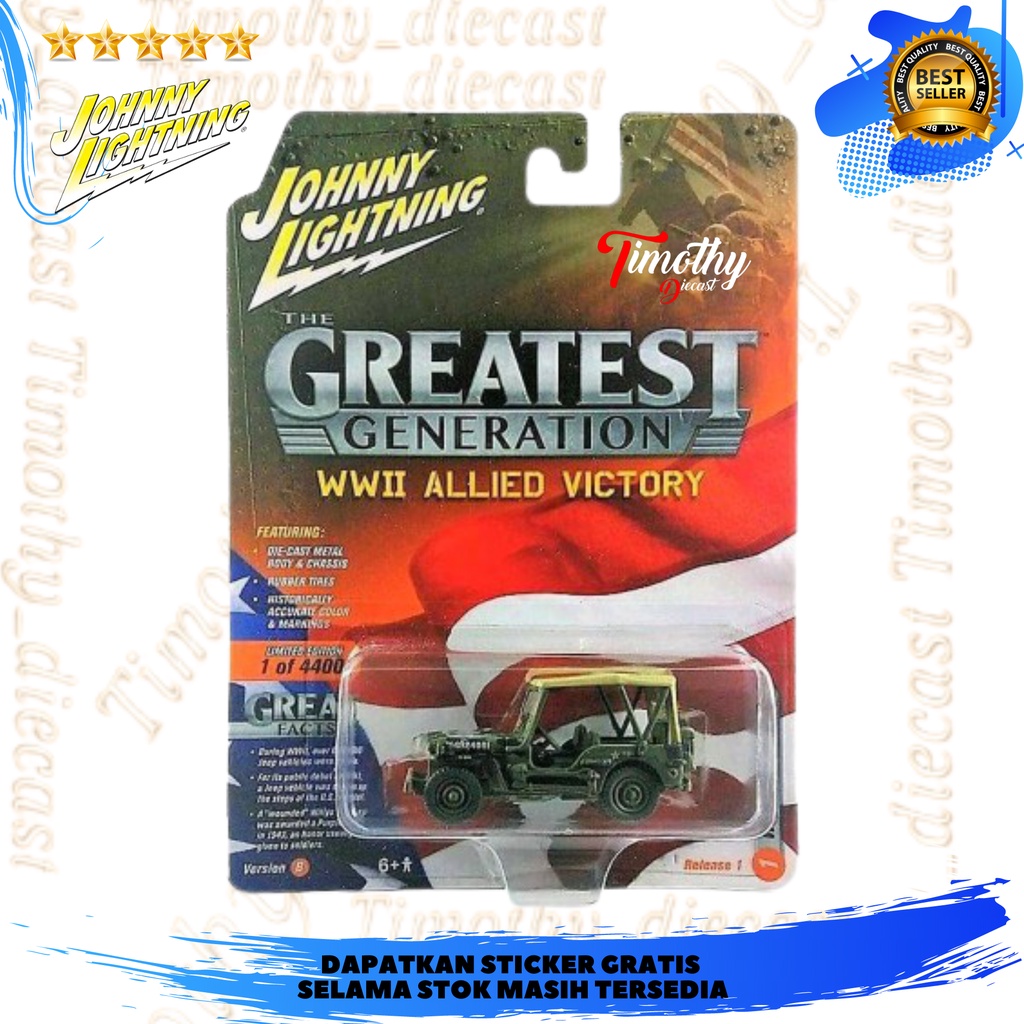Johnny Lightning Jeep Willys MB Mud Treat The Greatest Generation WWII