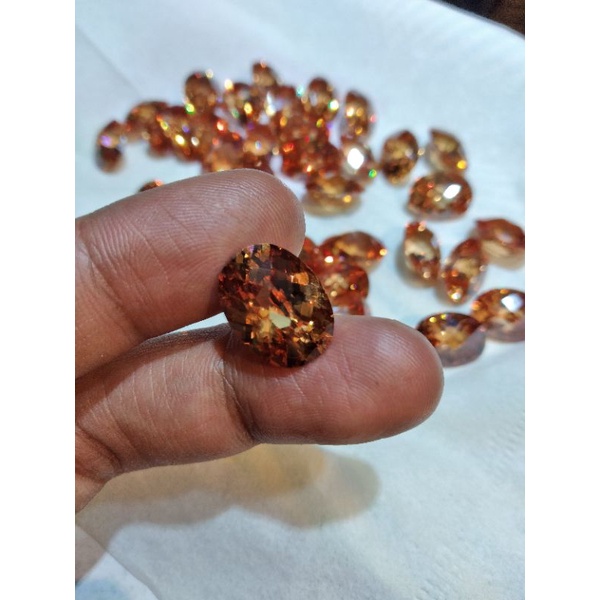 CINCIN BATU PERMATA CITRINE DOUBLE CUTTING