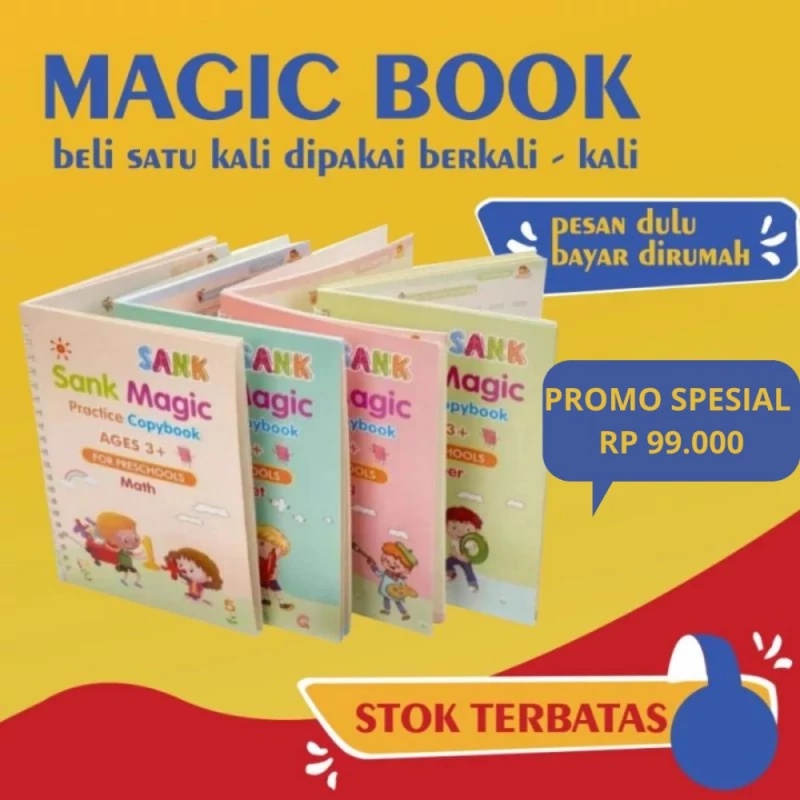 

[SALE] Sank Magic Book 1 Set Isi 4 Buku Bonus Refill Pen