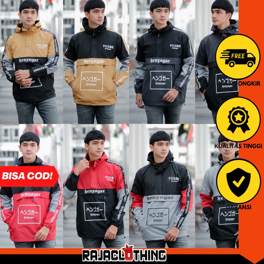 RCL - Jaket Cagoule Pria HGR - Jaket Parasut Saku Depan Terlaris