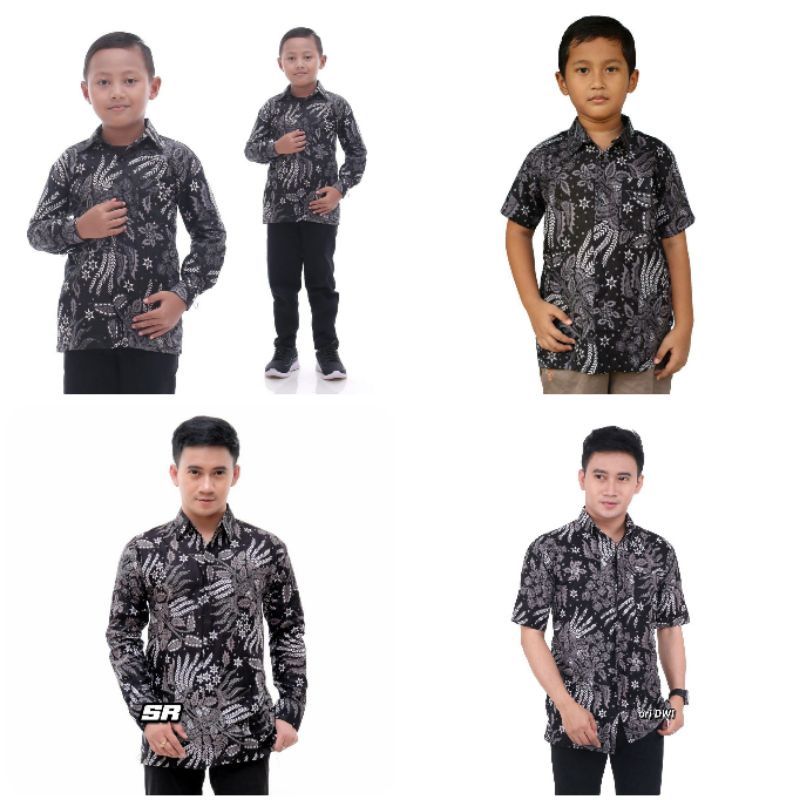 BAJU BATIK COUPLE AYAH DAN ANAK LAKI-LAKI SEKAR JAGAT TERLARIS / BATIK JUMBO/COD