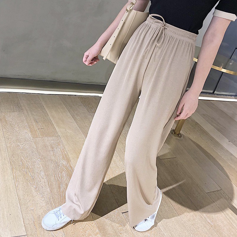 VIVI PANTS Celana Panjang Polos Tali Serut Bahan Knit Stretch Style Wanita Korea By Chikoisme NR