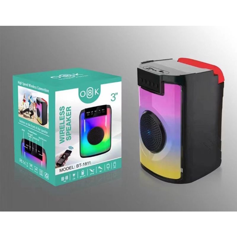 MN - Speaker bluetooth RGB Led BT-1811 / portable speaker wireless speaker BT-1811 Led / speaker blu