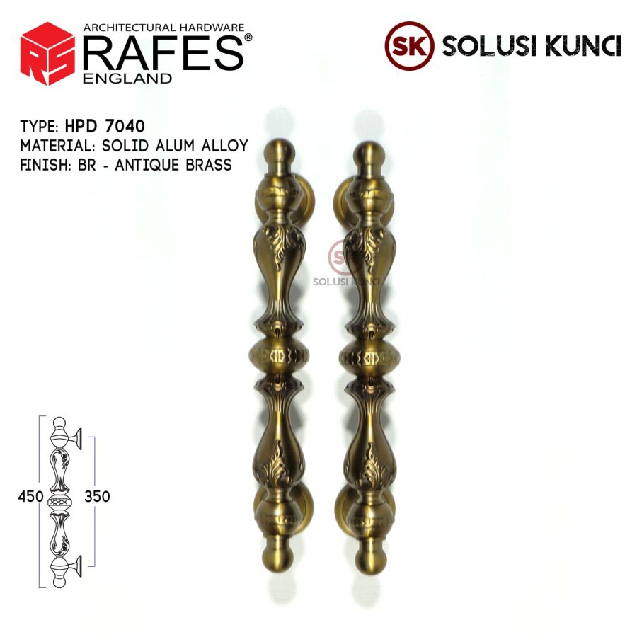 Handle Pintu / Tarikan Pintu Depan RAFES ENGLAND Alum Alloy (HPD 7040)