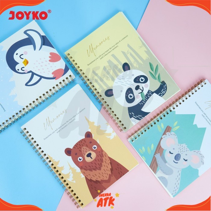 

Notebook Animal Memories Joyko NB-711 A5 Ukuran Panjang 21 cm x Lebar 14.8 cm / A5 Isi 60 Lembar Catatan Bergaris Portable