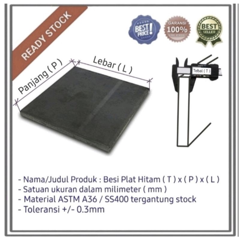 Besi Plat 5mm x 300mm x 400 mm