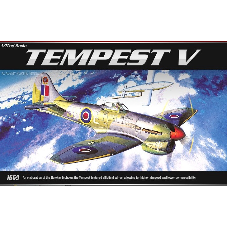 Model Kit Academy 1/72 TEMPEST V 12466 Mainan Pesawat