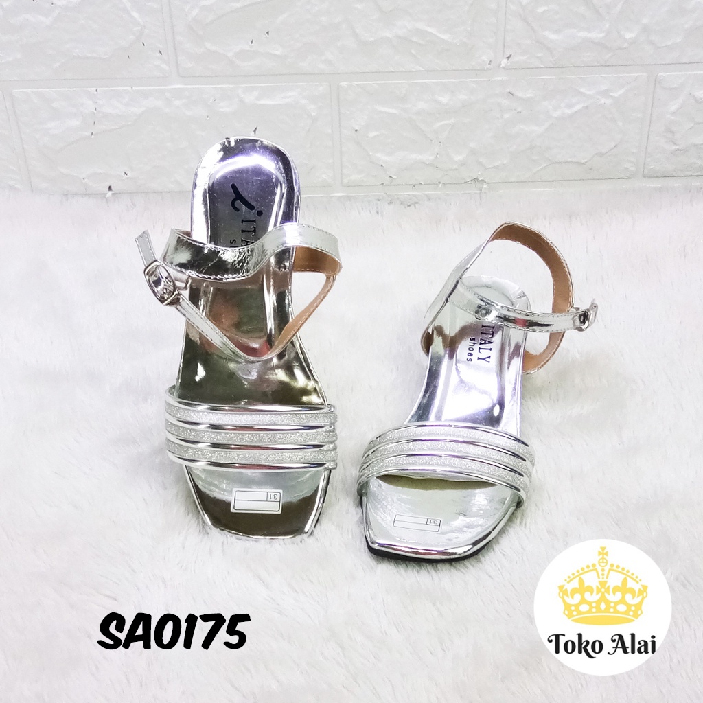 sandal tali tumit kaca anak perempuan size 26-30 31-35 IT HKT 01 SILVER SA0175