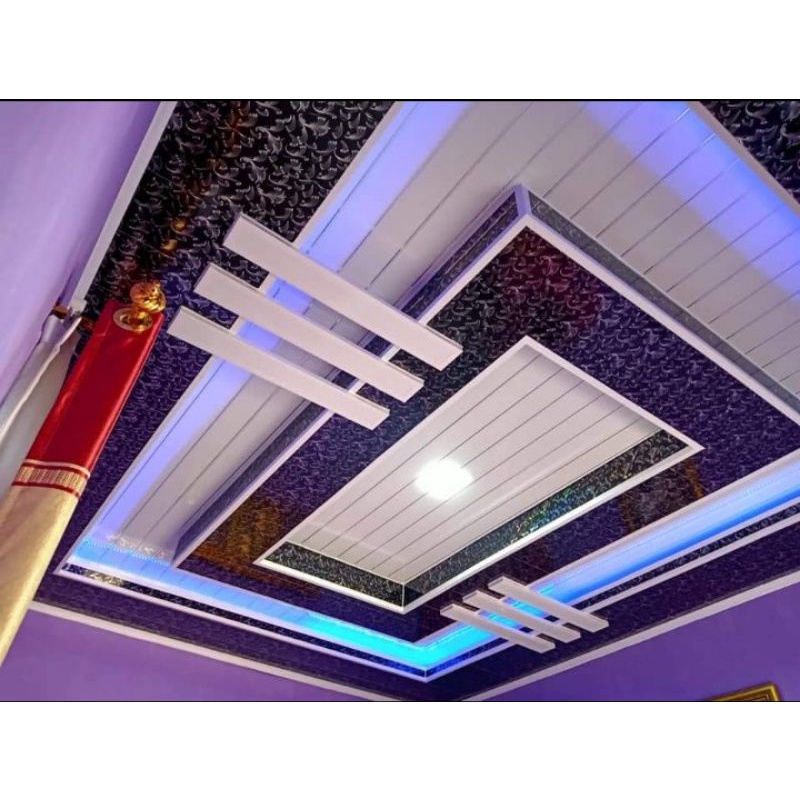 plafon PVC motif hitam kombinasi