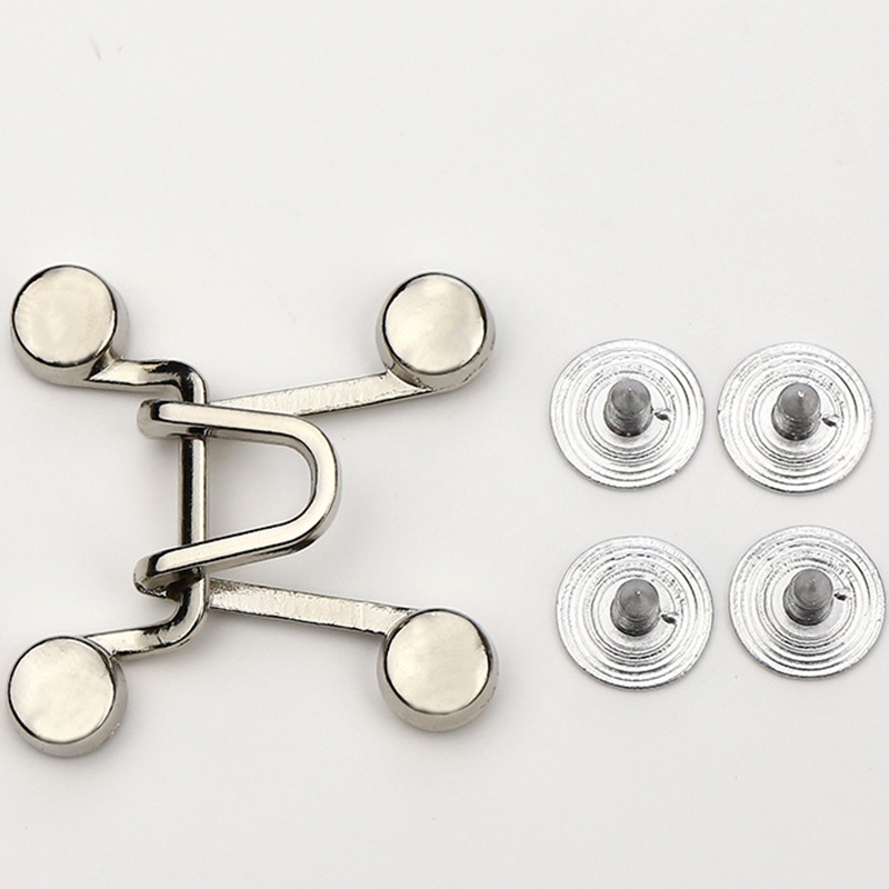 Kancing Jeans Logam Simple Adjustable Kancing Pengait Celana Panjang Jeans Denim Desain Kancing Kait Gesper Denim Bunga Daisy Warna Putih Kait Kait Pengecil Lingkar Pengait Pengecil Pinggang-Silver