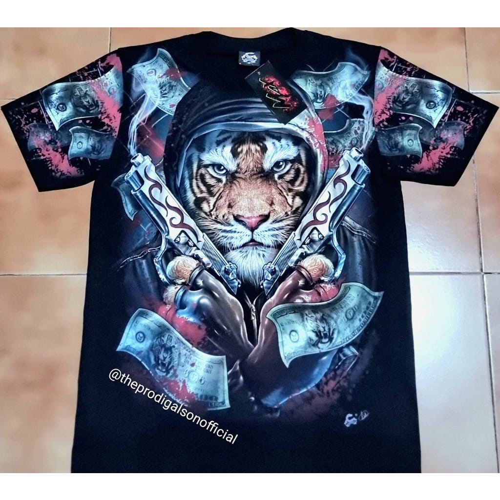 Kaos Rock Chang Caballo Import M, L & XL Harimau Full HD Glow in The Dark
