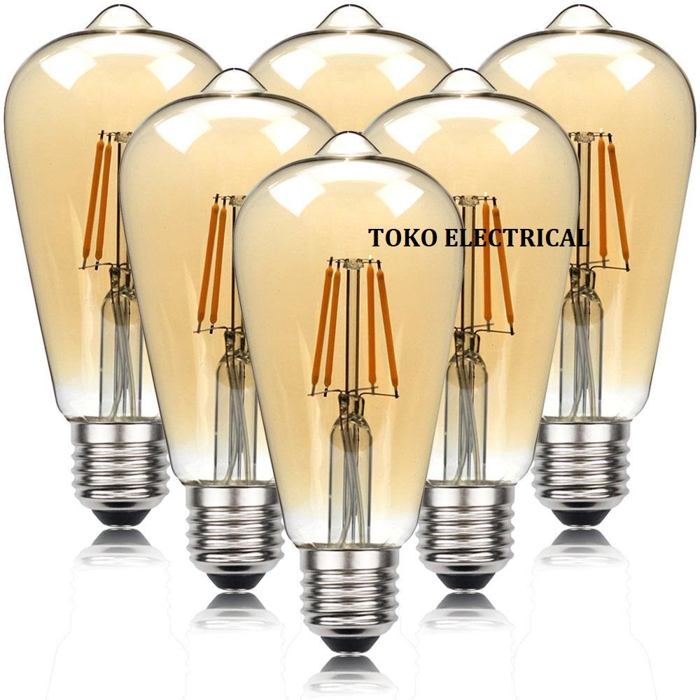 LAMPU FILAMEN LED 4W/ FILAMEN EDISON 4W/ BOHLAM CAFE ST64 4W LED 1W 2W 4W 6W FILAMEN EDISON LED G80 