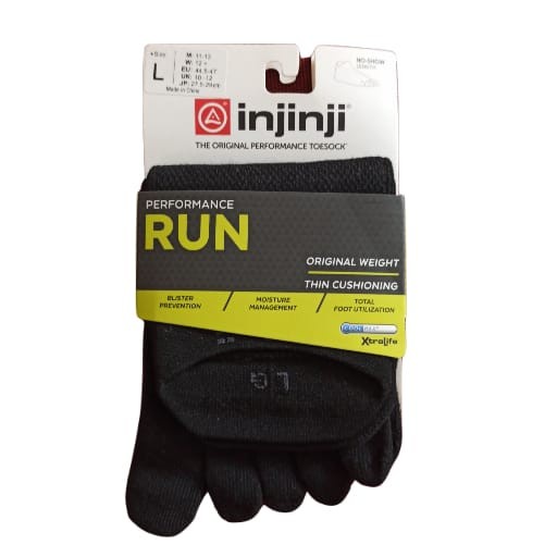 INJINJI PERFORMANCE - NO SHOW - SIZE L - kaos kaki anti blister - BLACKORIGINALWE