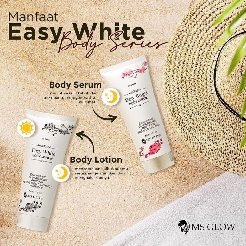 Easy White Body Series MS Glow / Body Lotion MS Glow / Lotion pemutih / Hand body parfum