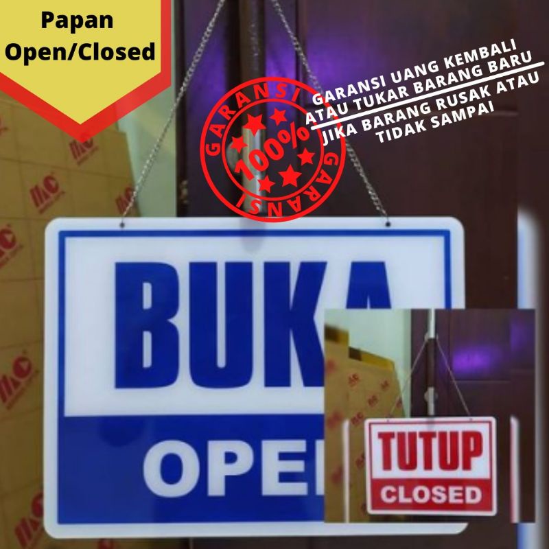 

PAPAN GANTUNG AKRILIK OPEN CLOSE | BISA CUSTOM DESAIN|SIMPLE DAN ELEGAN
