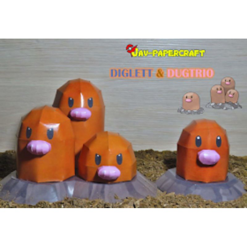 Pokemon Diglett And Dugtrio Papercraft