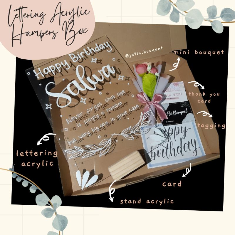 

HAMPERS WISUDA, ULANG TAHUN | LETTERING AKRILIK