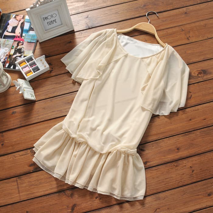 BL02 elegant cream blouse import