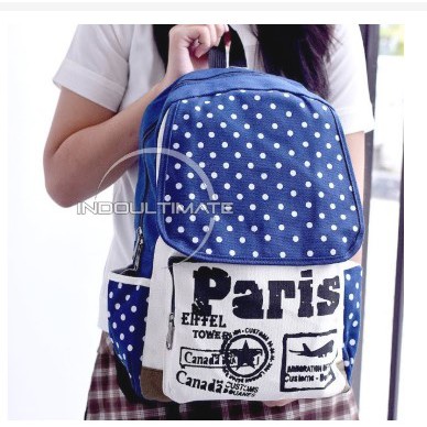 Tas Ransel Wanita IM JS-507 Kanvas / Tas Backpack Kanvas Import/ Tas Sekolah Anak / BACKPACK Wanita