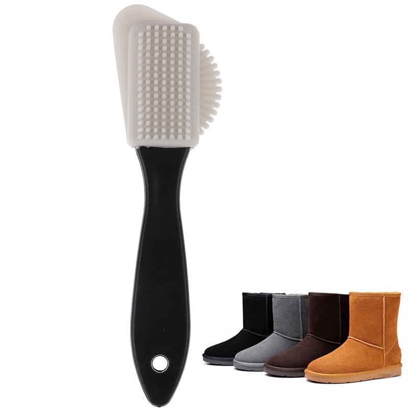 {LUCKID}1PcsBlack 3 Side Cleaning Brush Suede Nubuck Boot Shoes S Shape Shoe Cleaner