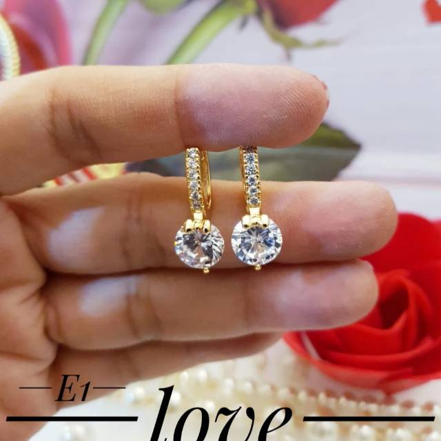 Xuping anting lapis emas 18k 1714j