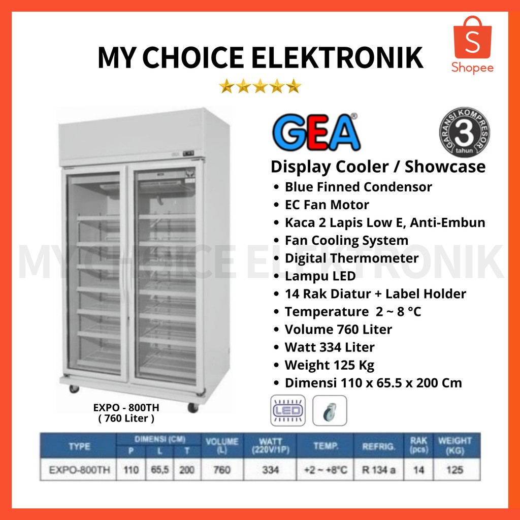 GEA EXPO-800TH/ Thailand Display Cooler Showcase